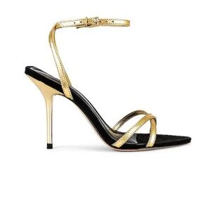 SCHUTZ Claudia Sandal in Black and Metallic Silver
